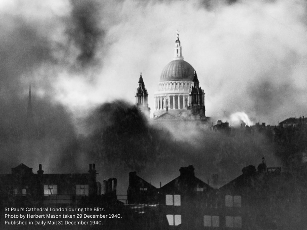 St Paul's Cathedral, during the London Blitz